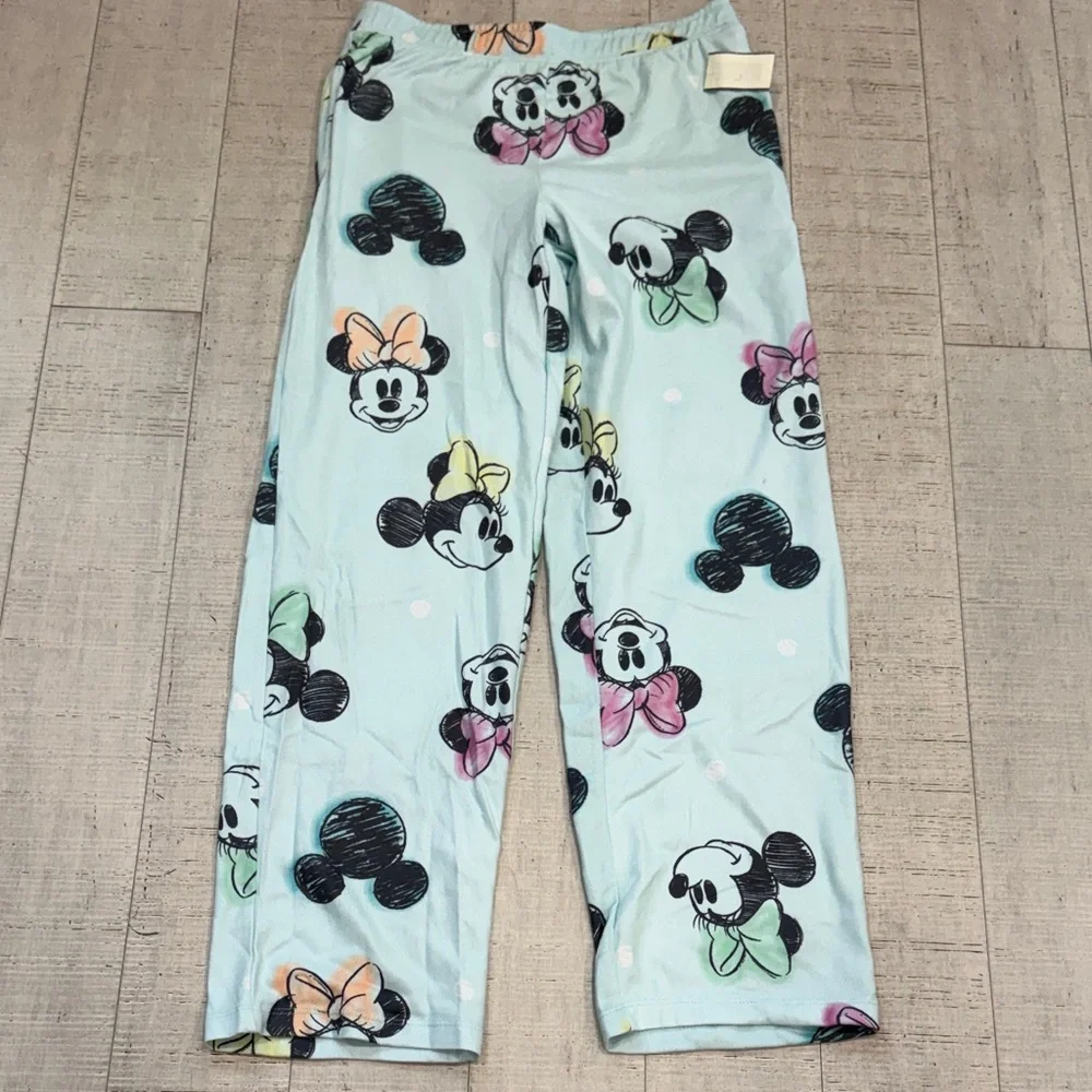 Disney Light Blue Minnie Mouse Bow Pajama Bottoms - Picture 1 of 4